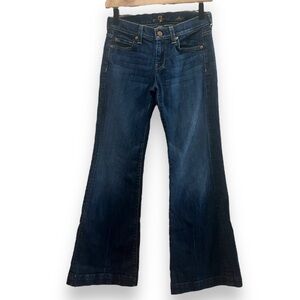 7FAMK Dojo Jeans Dark Wash Low Rise Flare Size 24
